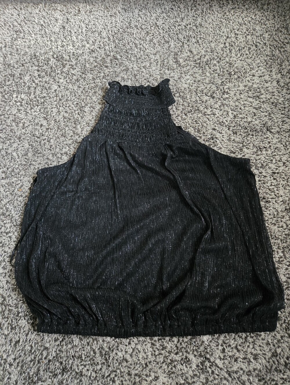 Express Black Metallic Halter Tank Top